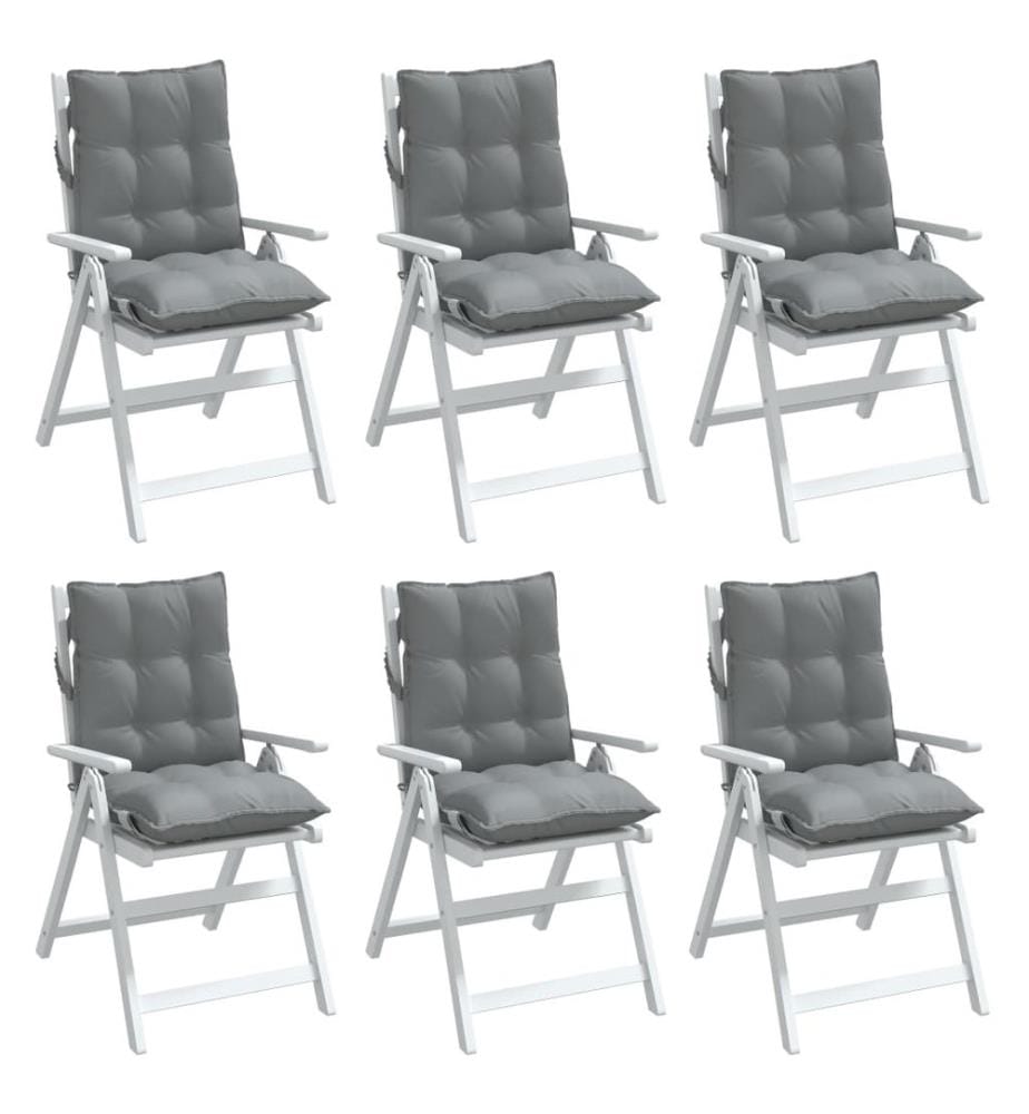 Niedriglehner-Auflagen 6 Stk. Grau Oxford-Gewebe