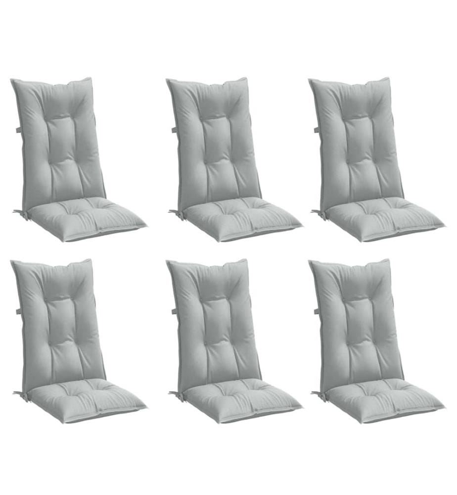 Coussins de chaise à dossier haut lot de 6 gris clair mélangé