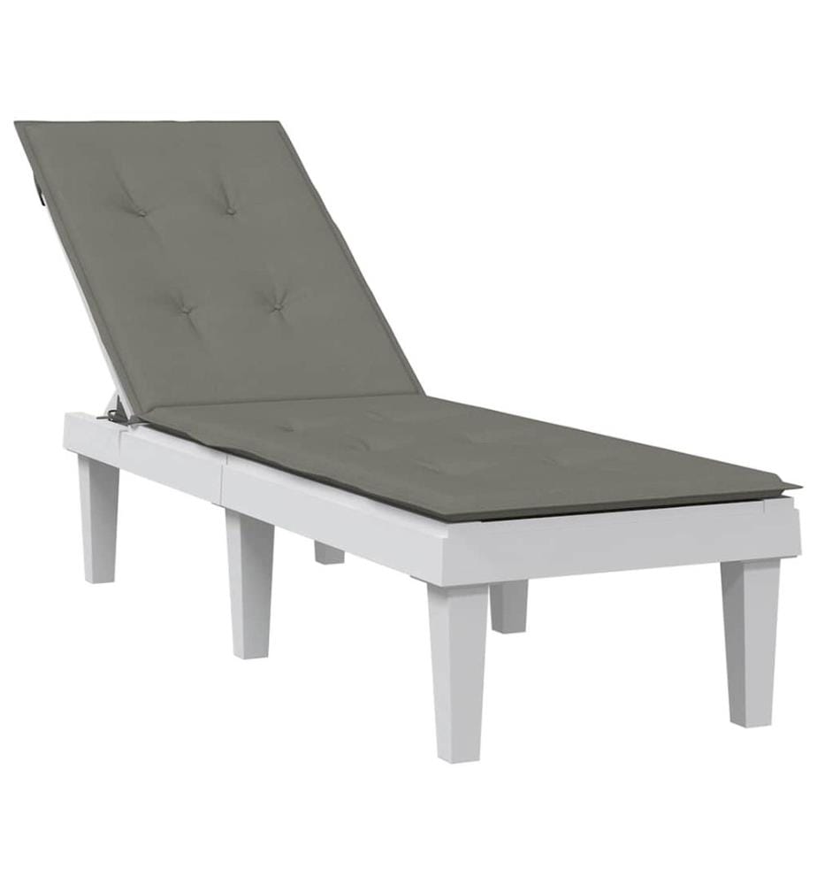 Liegestuhl-Auflage Melange Dunkelgrau (75+105) x 50 x 4 cm Stoff