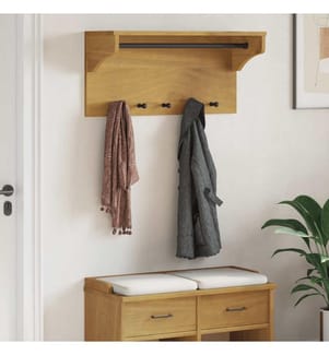 Porte-manteau mural SANDNES 87x30x42 cm bois massif pin