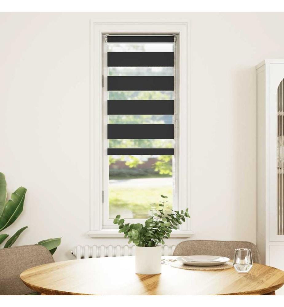 Doppelrollo Schwarz 55x100 cm Stoffbreite 50,9 cm Polyester