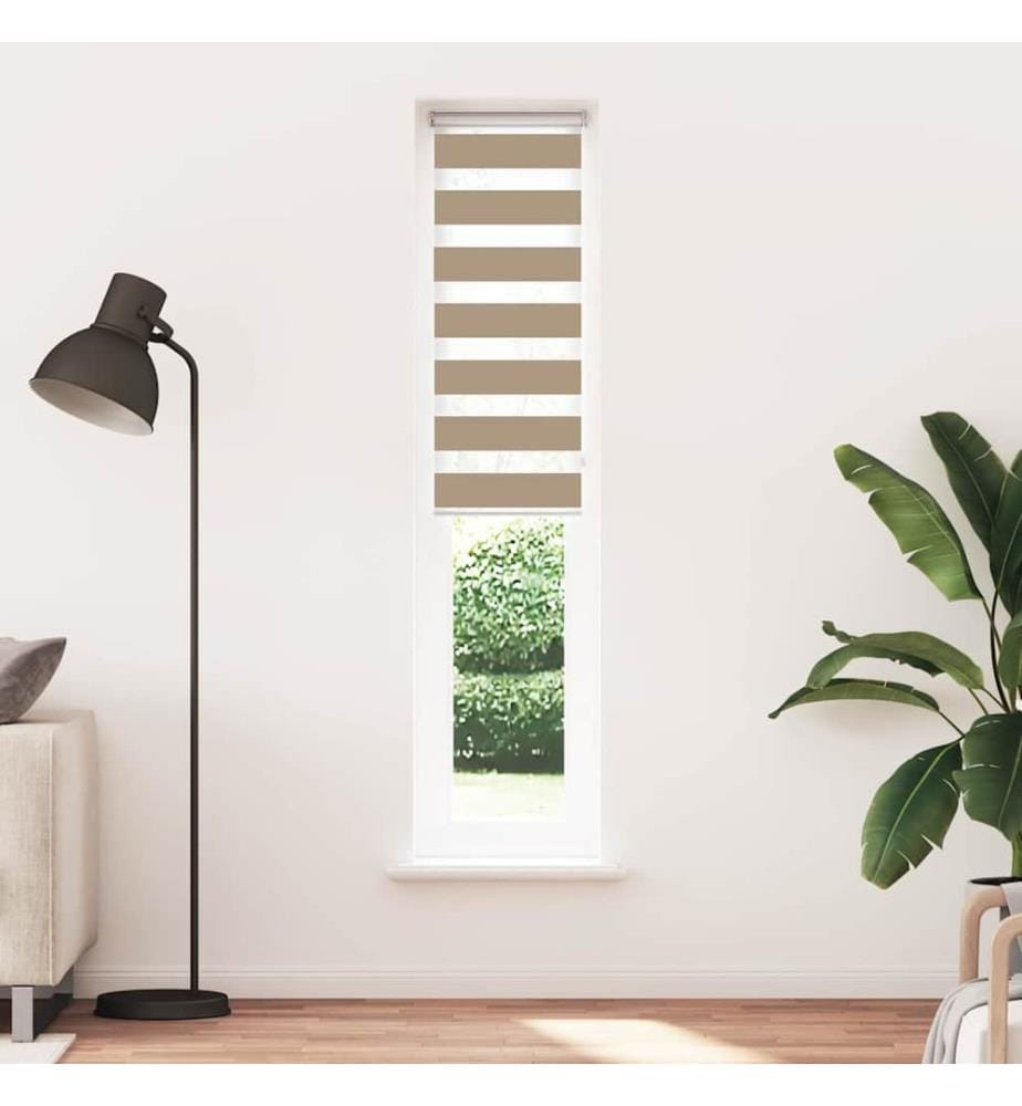 Doppelrollo Sandbraun 40x200 cm Stoffbreite 35,9 cm Polyester