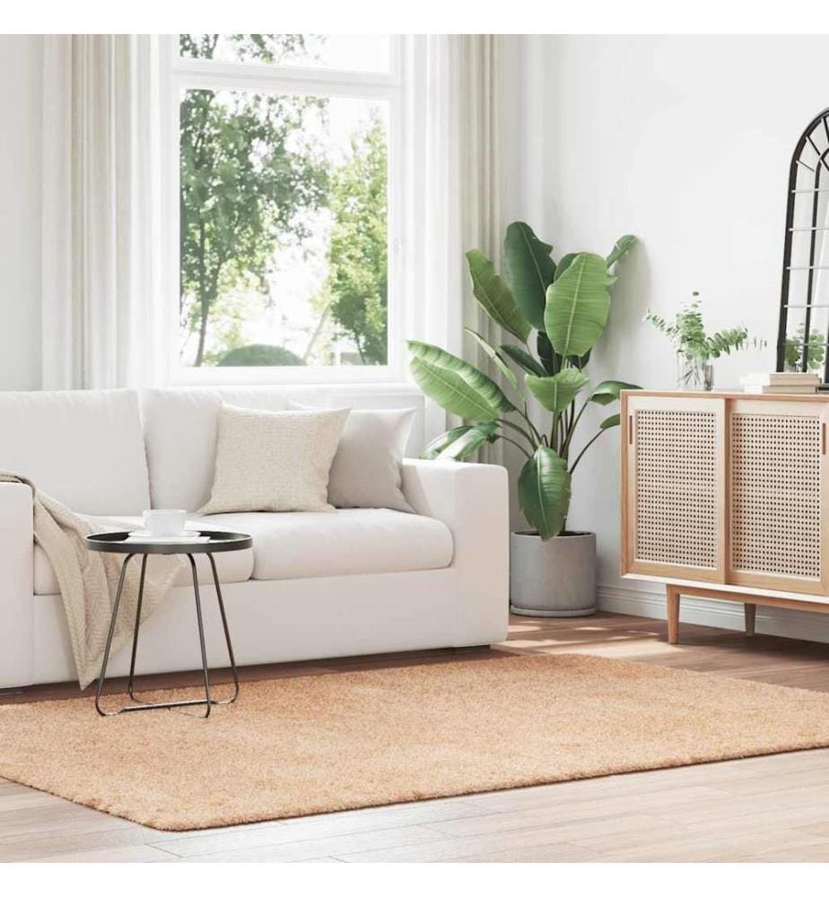 Teppich Shaggy Hochflor NAVARRA Beige 160x230 cm Polyester