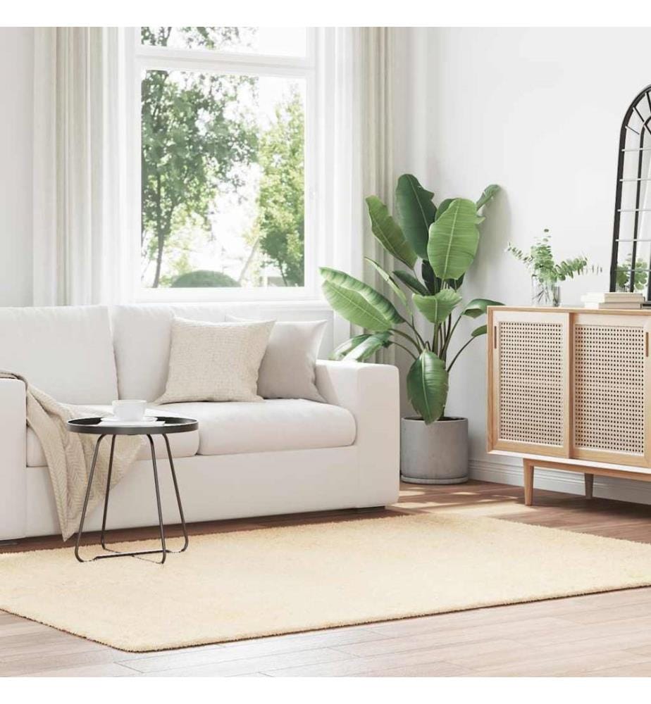 Teppich Shaggy Hochflor NAVARRA Creme 160x230 cm Polyester