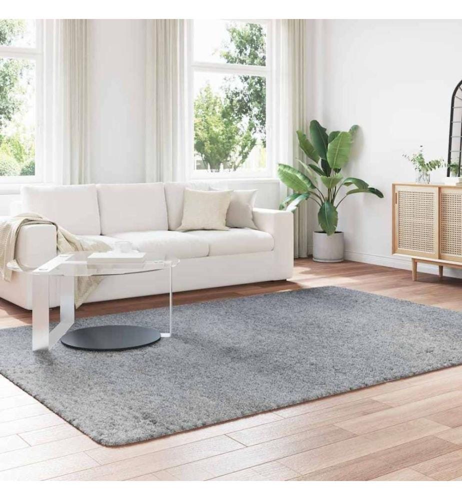 Tapis shaggy à poils longs NAVARRA gris clair 200x290 cm
