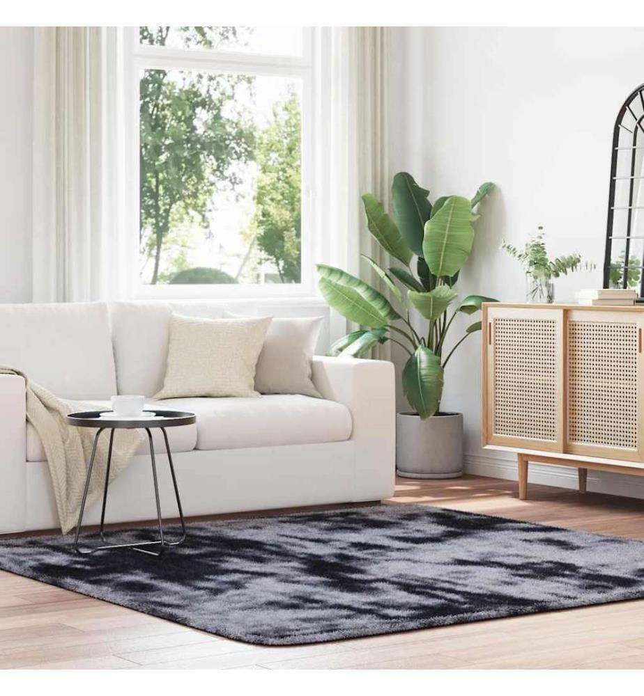 Teppich Shaggy Hochflor NAVARRA Dunkelgrau 200x200 cm Polyester