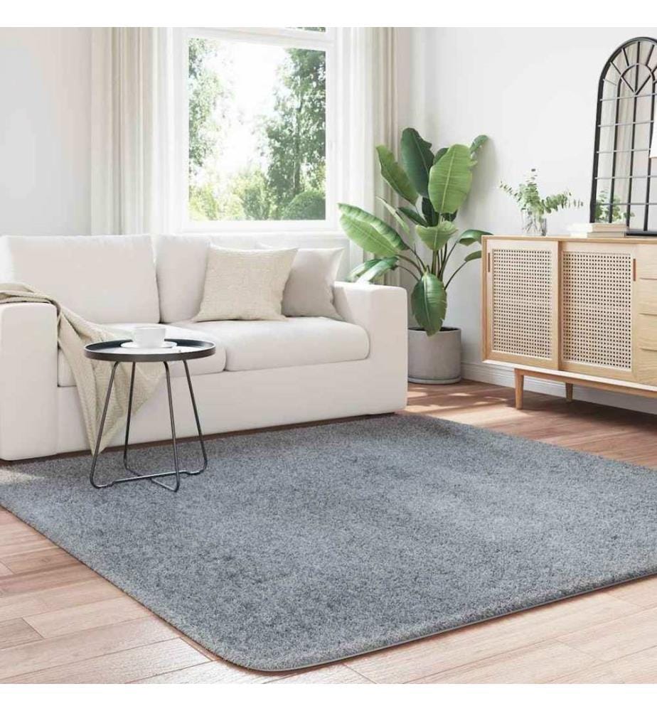 Tapis shaggy à poils longs NAVARRA gris clair 200x200 cm