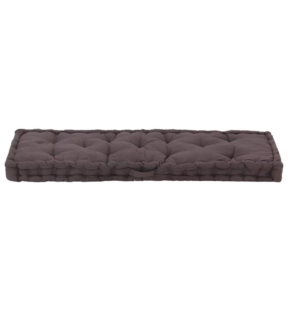 Coussin de plancher de palette Coton 120x40x7 cm Anthracite