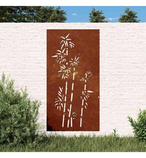 Garten-Wanddeko 105x55 cm Cortenstahl Bambus-Design