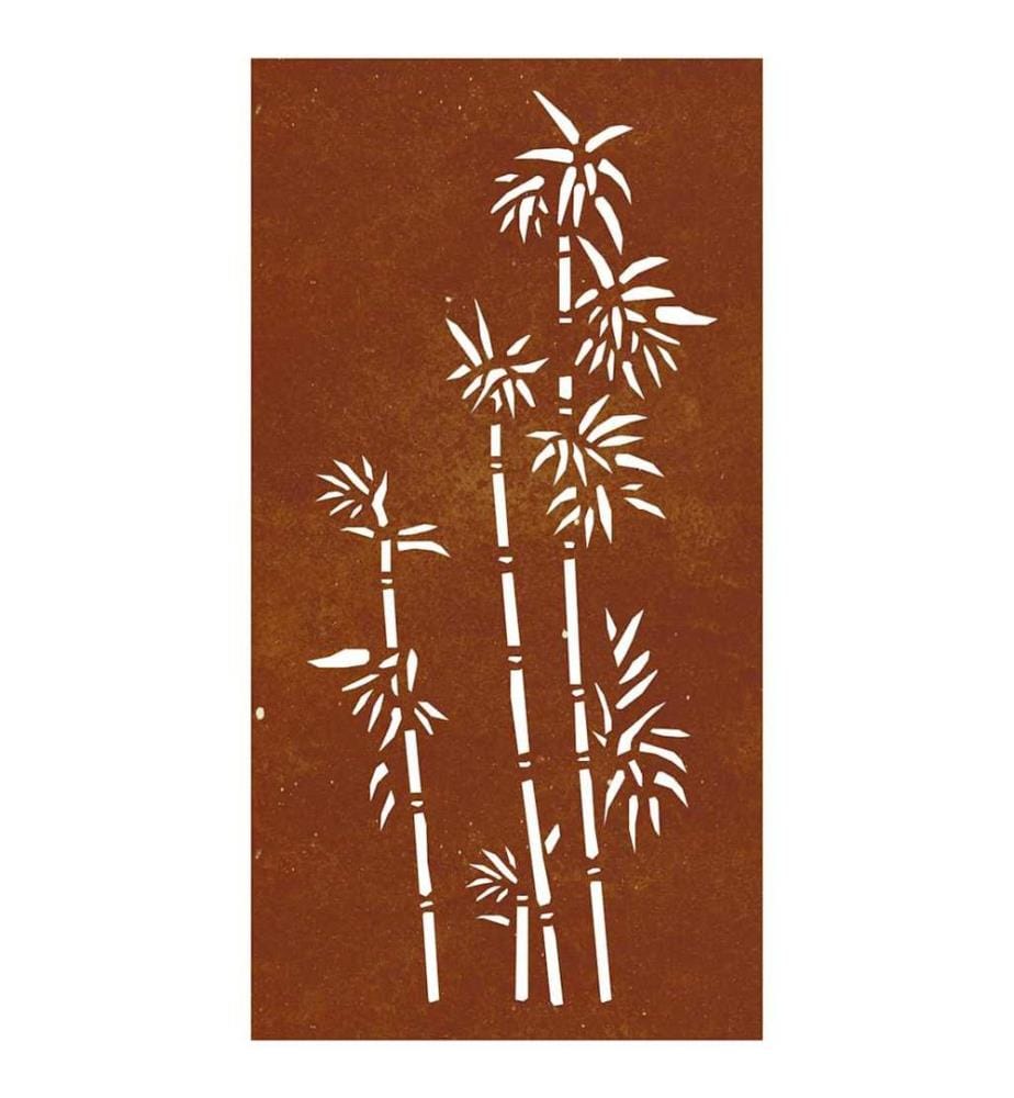Garten-Wanddeko 105x55 cm Cortenstahl Bambus-Design