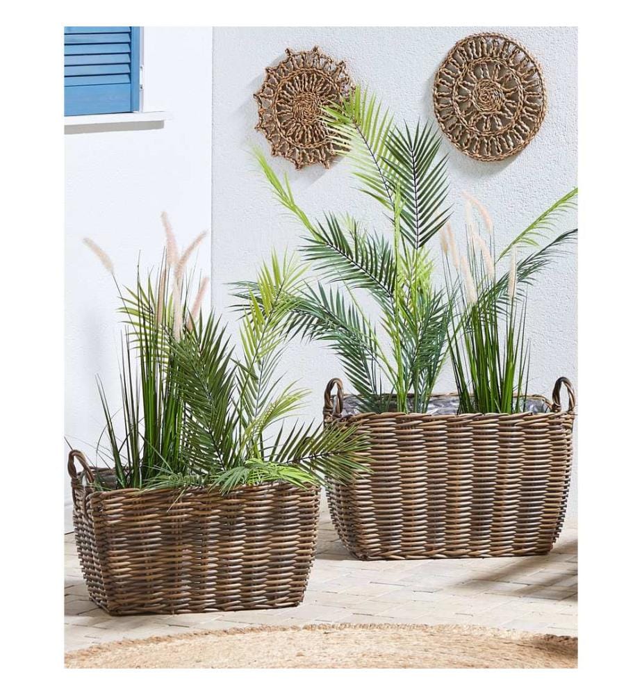 Set di 2 vasi per piante ORMOS 53/59 cm Marrone