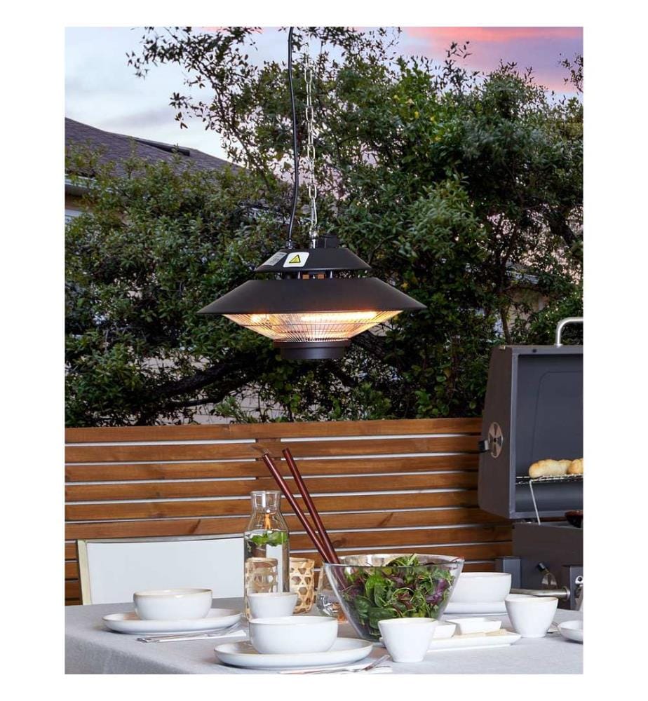 Chauffage de terrasse infrarouge suspendu MERAPI 1500 W Avec télécommande Noir