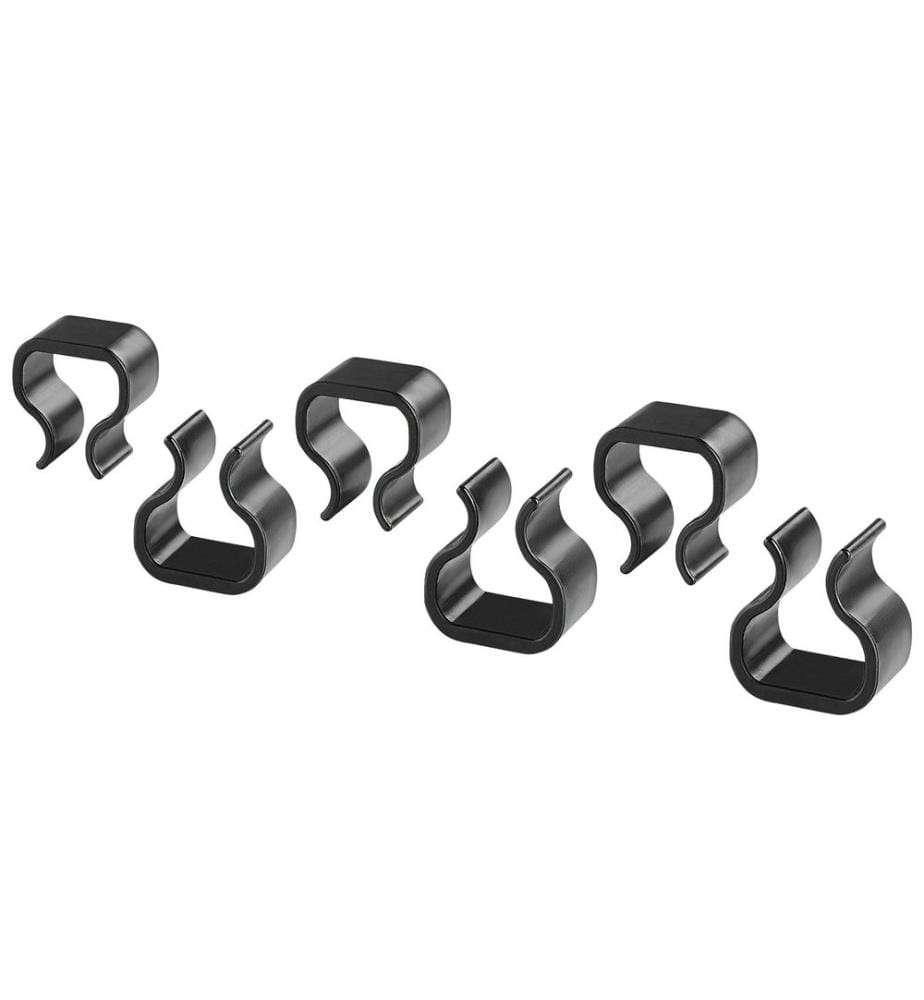 Lot de 6 clips de fixation pour l'extérieur Noir