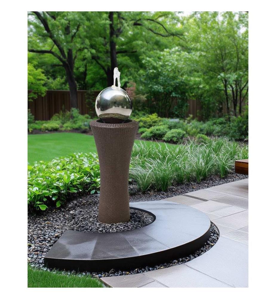 Garden Water Feature ZENYATTA LED Brown