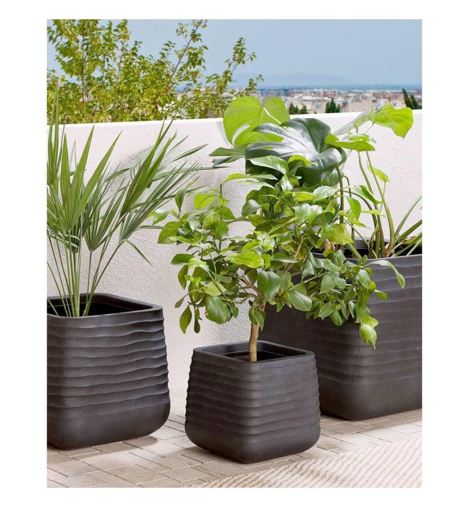Cache-pot PARIKIA 28 cm Noir