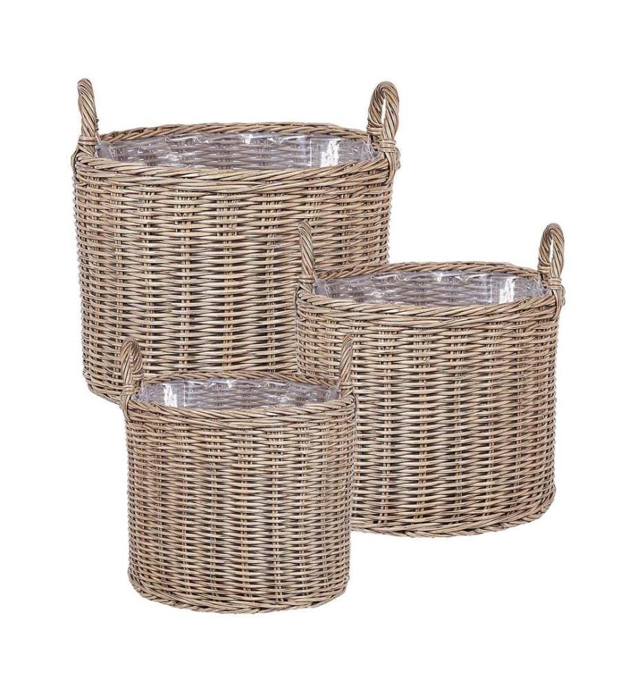 Lot de 3 pots de fleurs PENDULA 33/37/45 cm Naturel