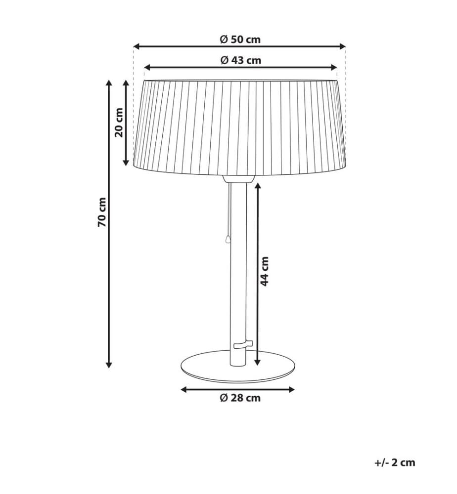 Chauffage de terrasse infrarouge autoportant OLLERIA 1500 W Gris