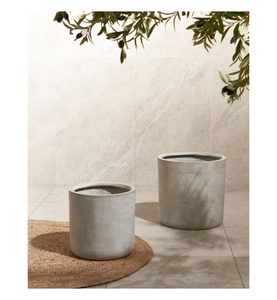 Blumenkübel MESSENE 34 cm Hellgrau