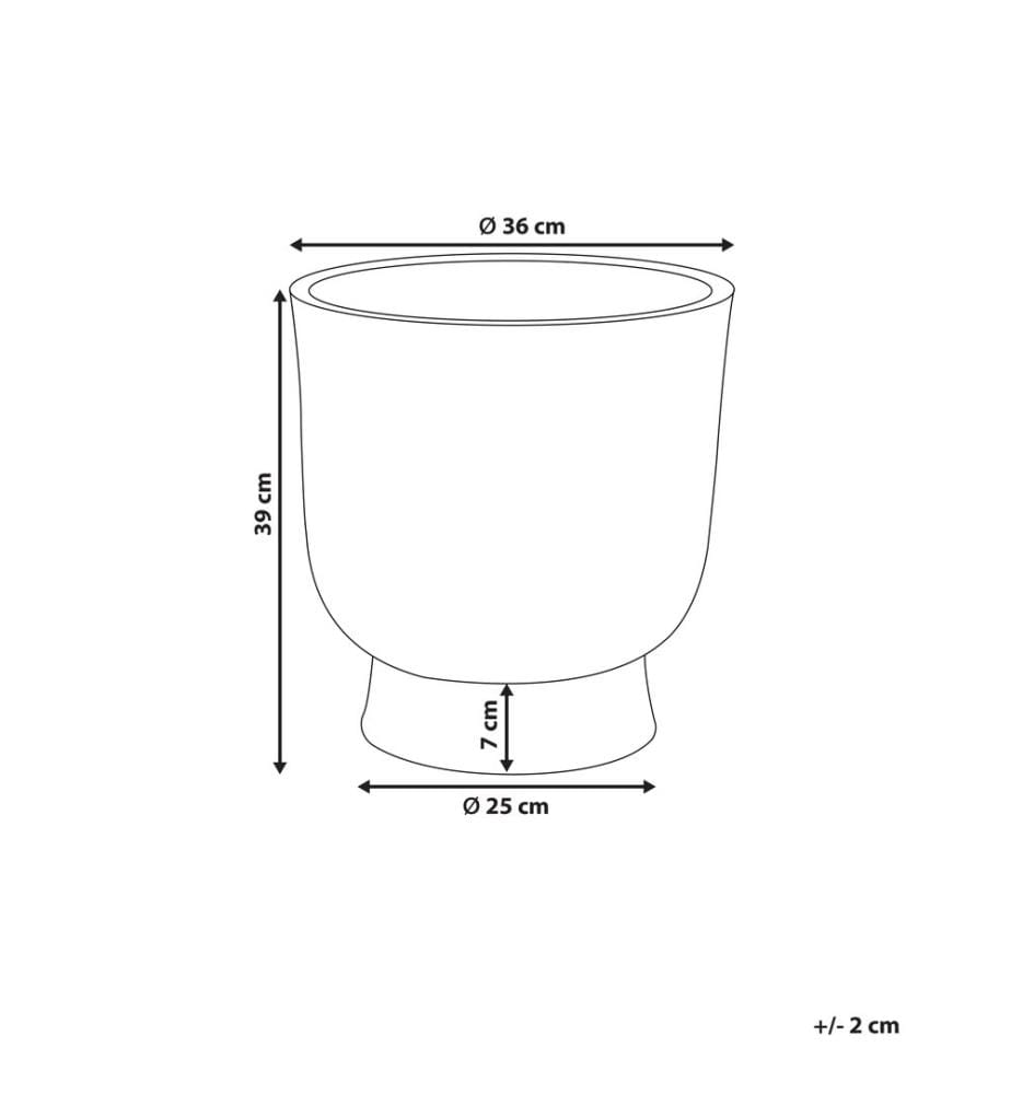 Vaso per piante GINKGO 36 cm Grigio effetto cemento