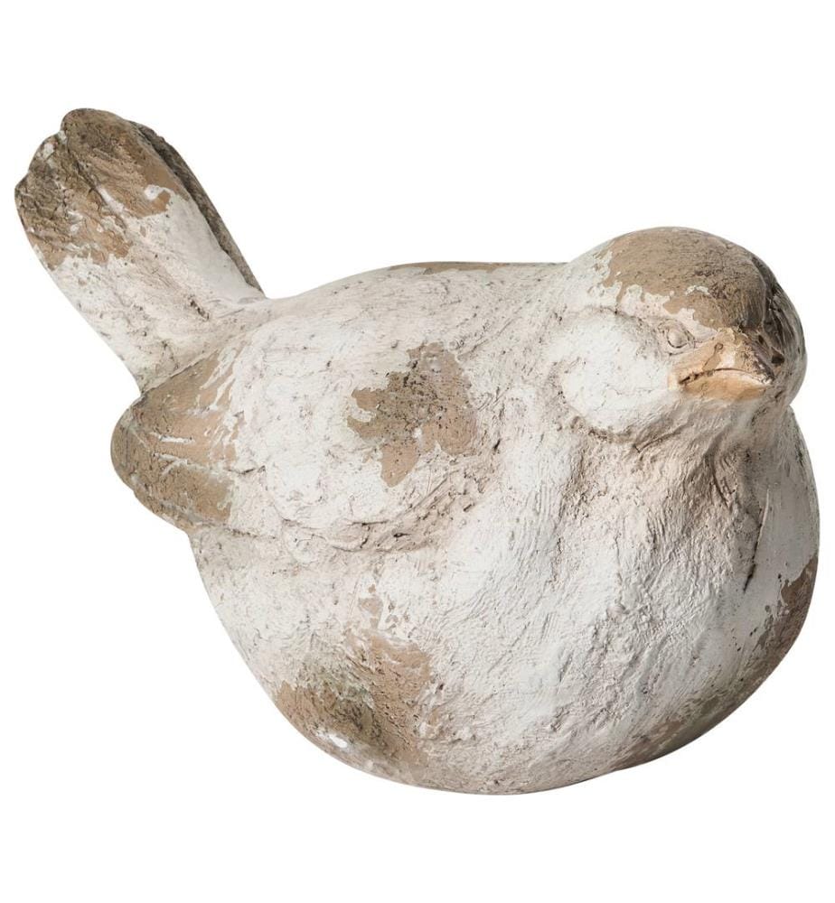 Lot de 3 décorations de jardin ANGHIARI Oiseau Beige