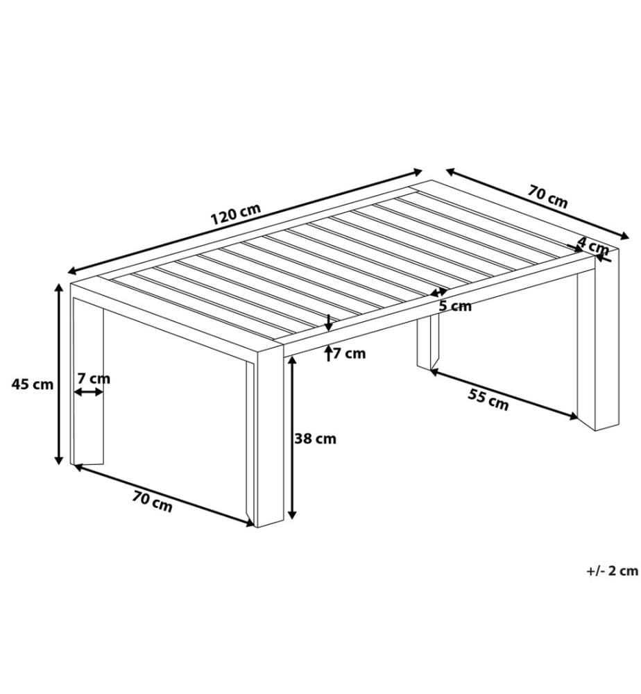 Gartentisch CASTELLA 120 cm 70 cm Metall Taupe