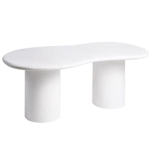 Table de salle à manger de jardin SIRMIONE 200 cm 110 cm Effet terrasse Terrazzo blanc