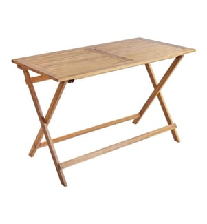 Table de salle à manger de jardin PROSSEDI 120 cm 60 cm Acacia Marron