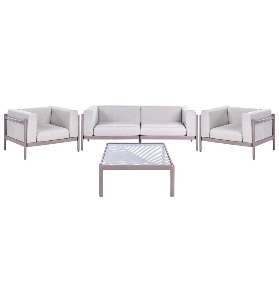 Lounge Set mit Tisch 4-Sitzer FERRETTI Taupe