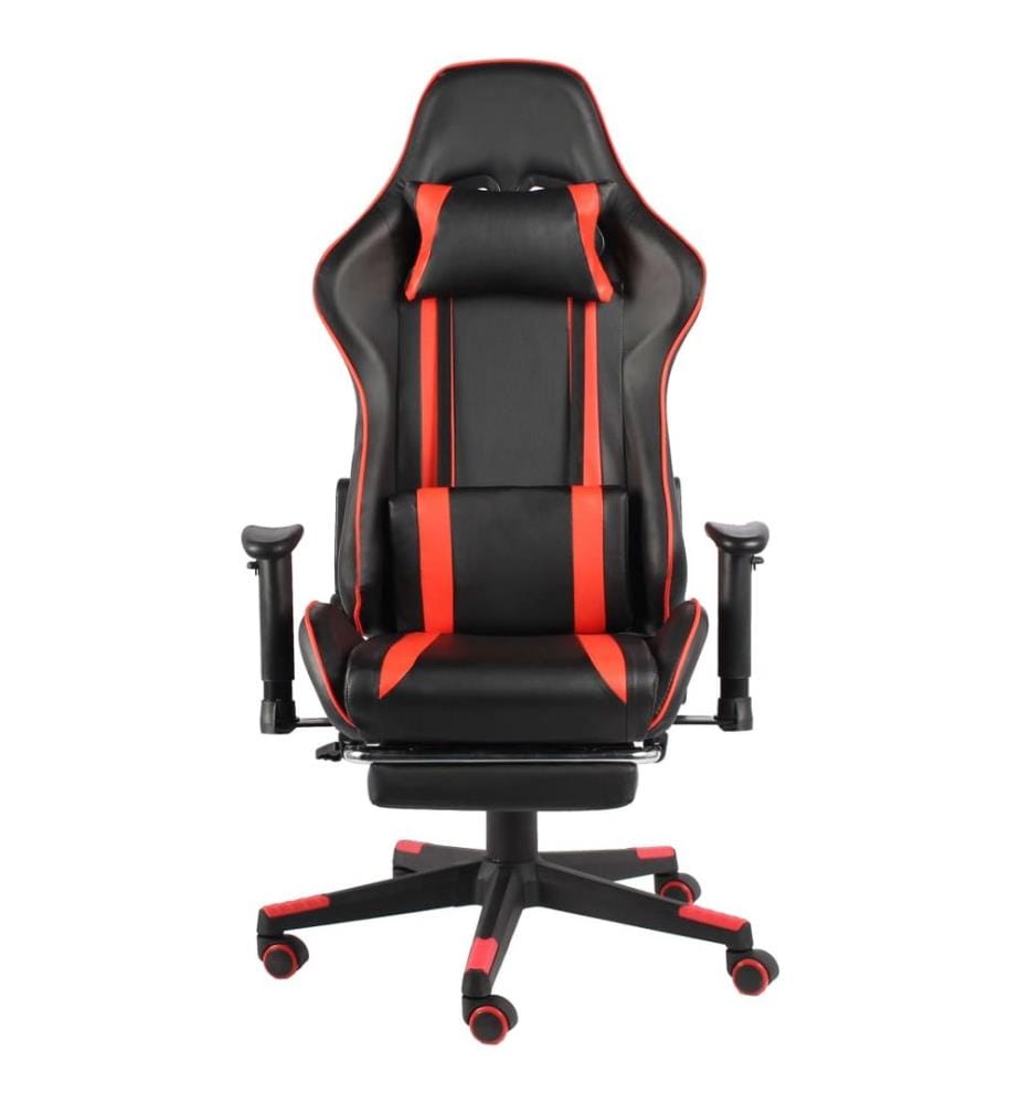 Gaming-Stuhl mit Fussstütze Drehbar Rot PVC