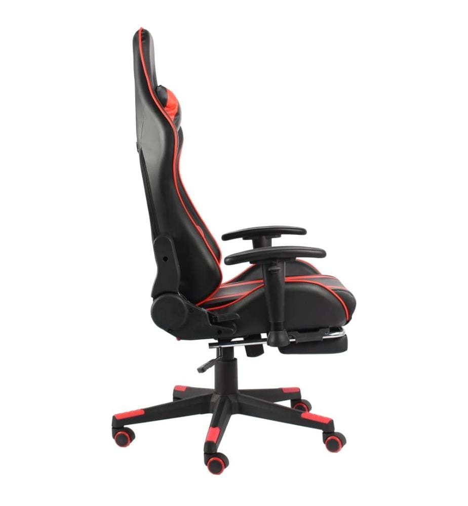 Gaming-Stuhl mit Fussstütze Drehbar Rot PVC