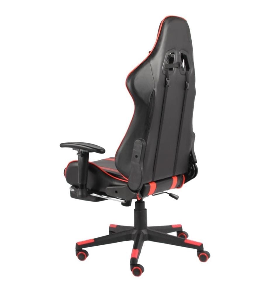 Gaming-Stuhl mit Fussstütze Drehbar Rot PVC