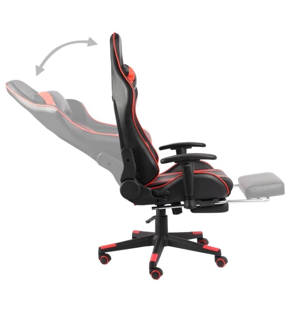 Gaming-Stuhl mit Fussstütze Drehbar Rot PVC