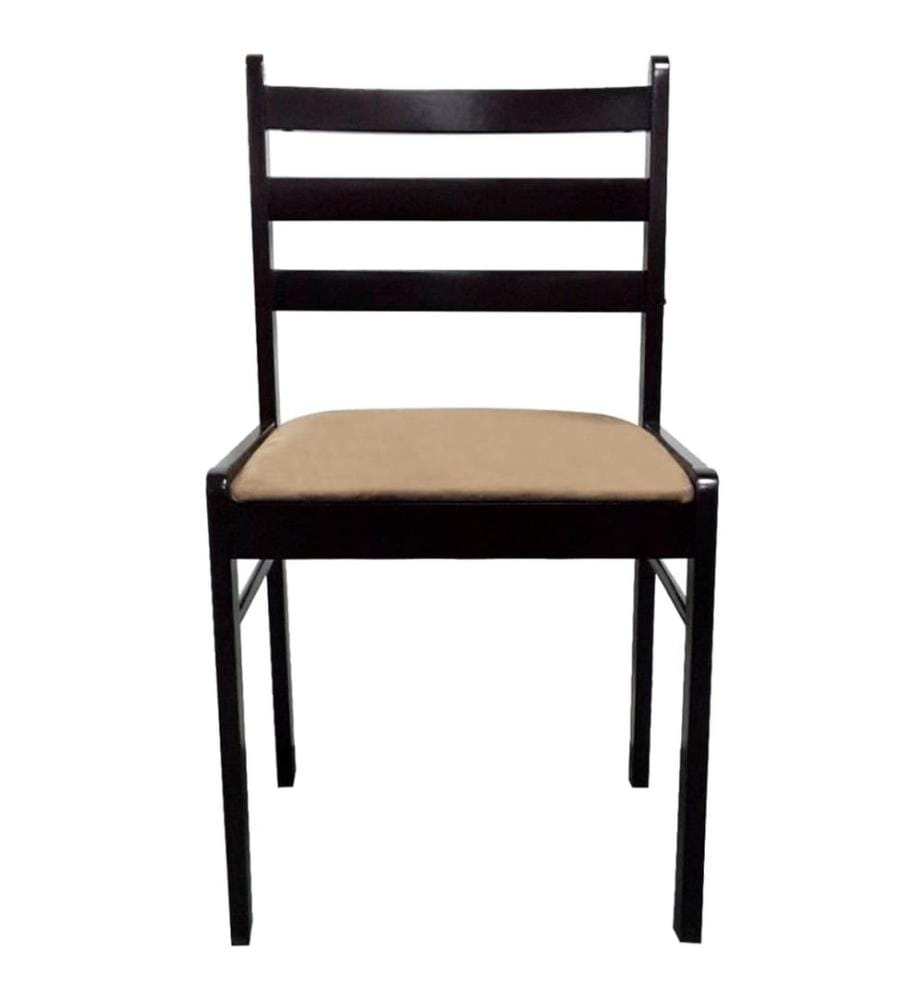 Chaises à manger lot de 4 marron hévéa solide et velours