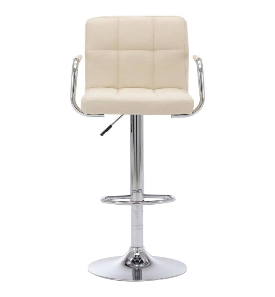 Barhocker 2 Stk. Creme Stoff