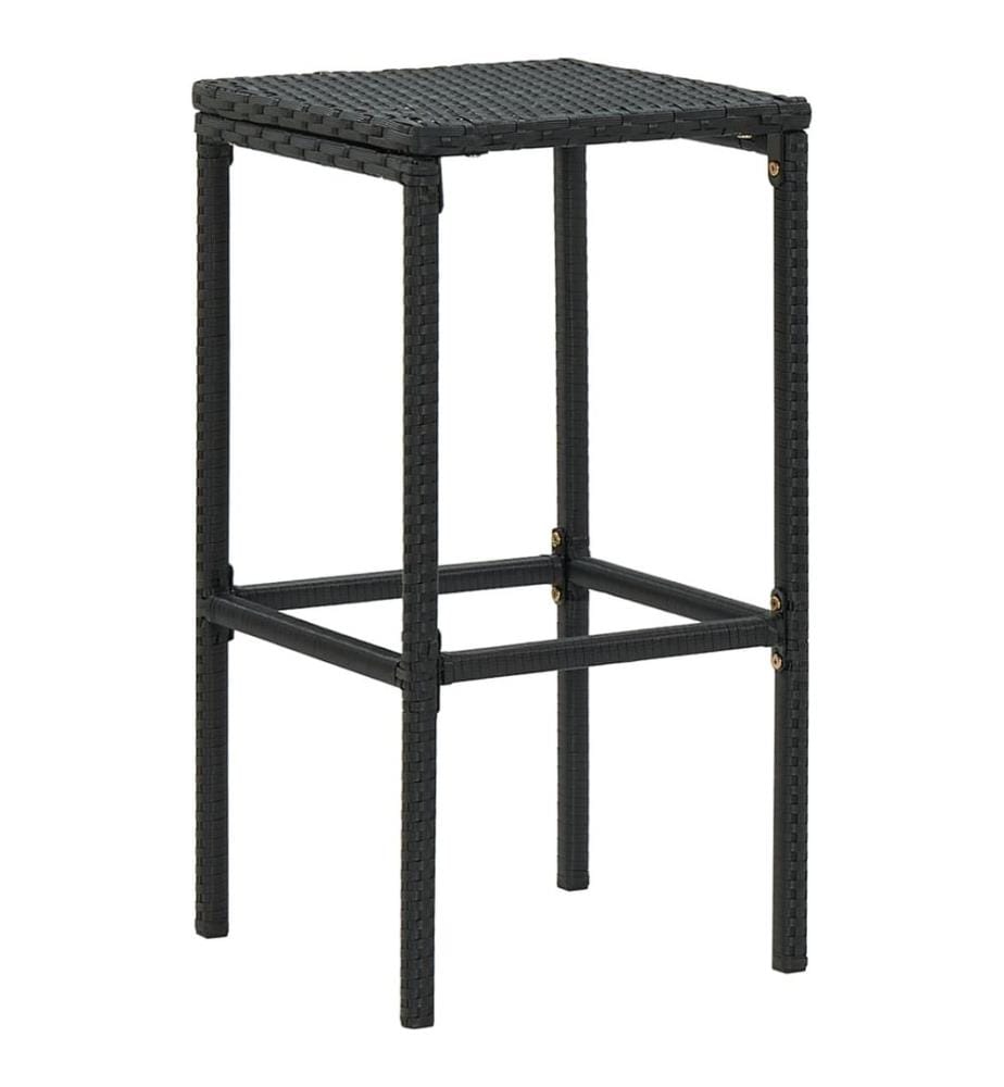 Barhocker mit Kissen 4 Stk. Schwarz Poly Rattan