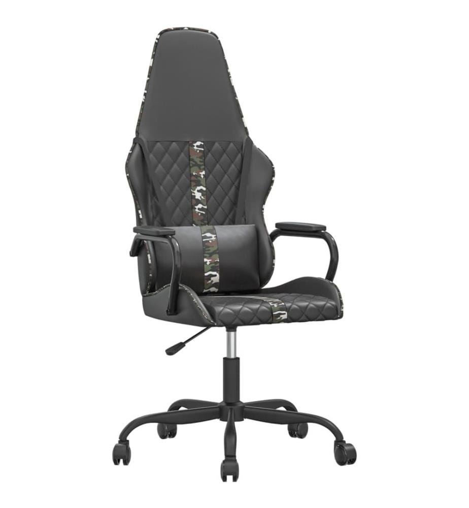 Chaise de jeu Noir et camouflage Similicuir