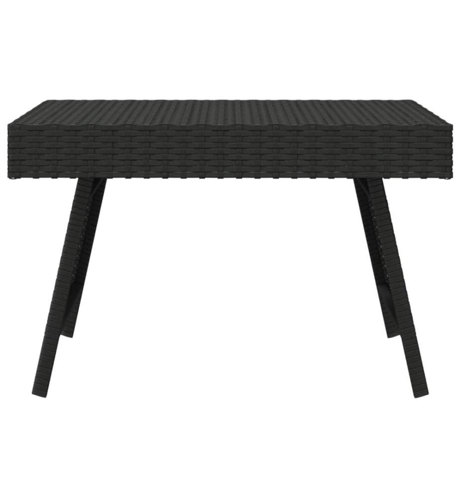 Table d'appoint pliable noir 60x40x38 cm résine tressée