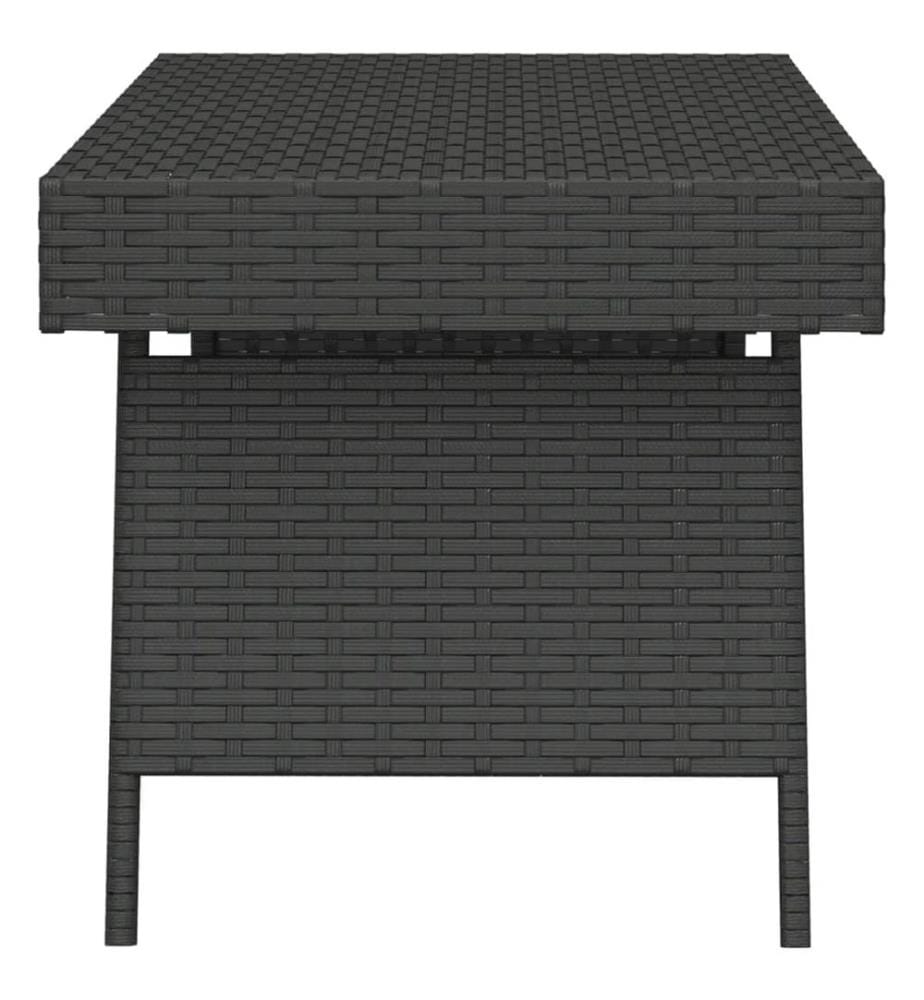 Table d'appoint pliable noir 60x40x38 cm résine tressée