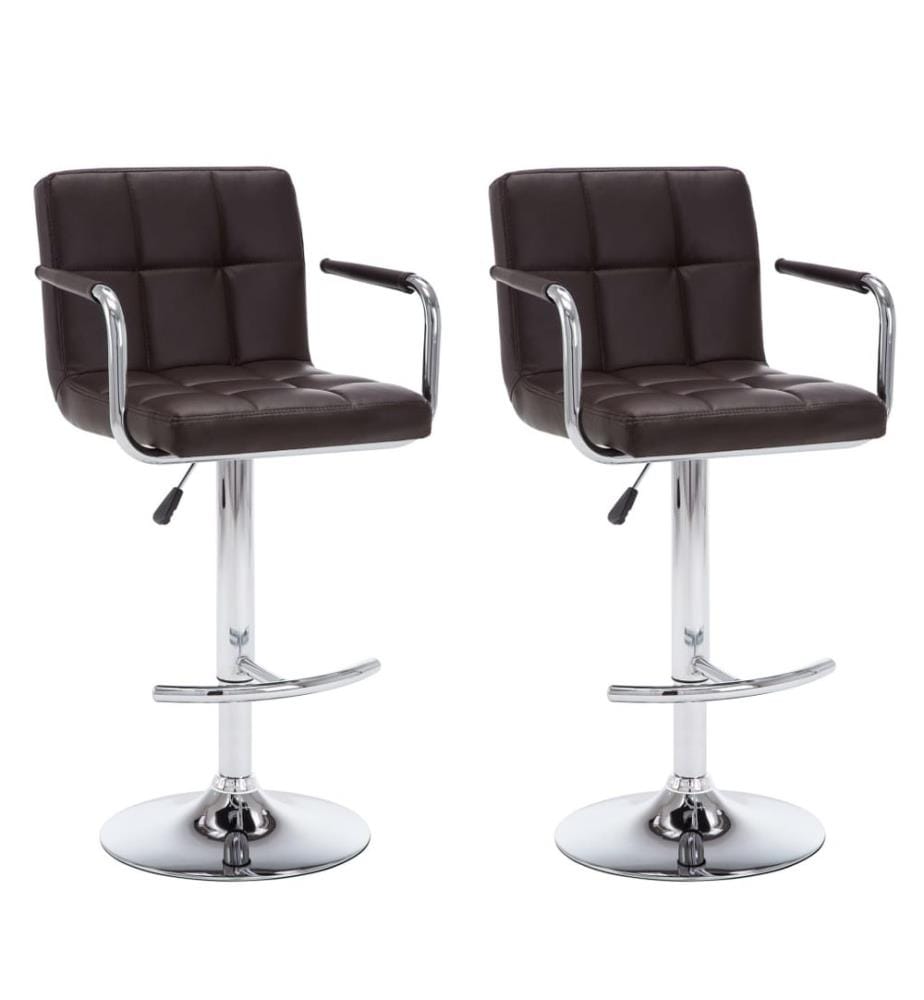 Barhocker 2 Stk. Braun Kunstleder