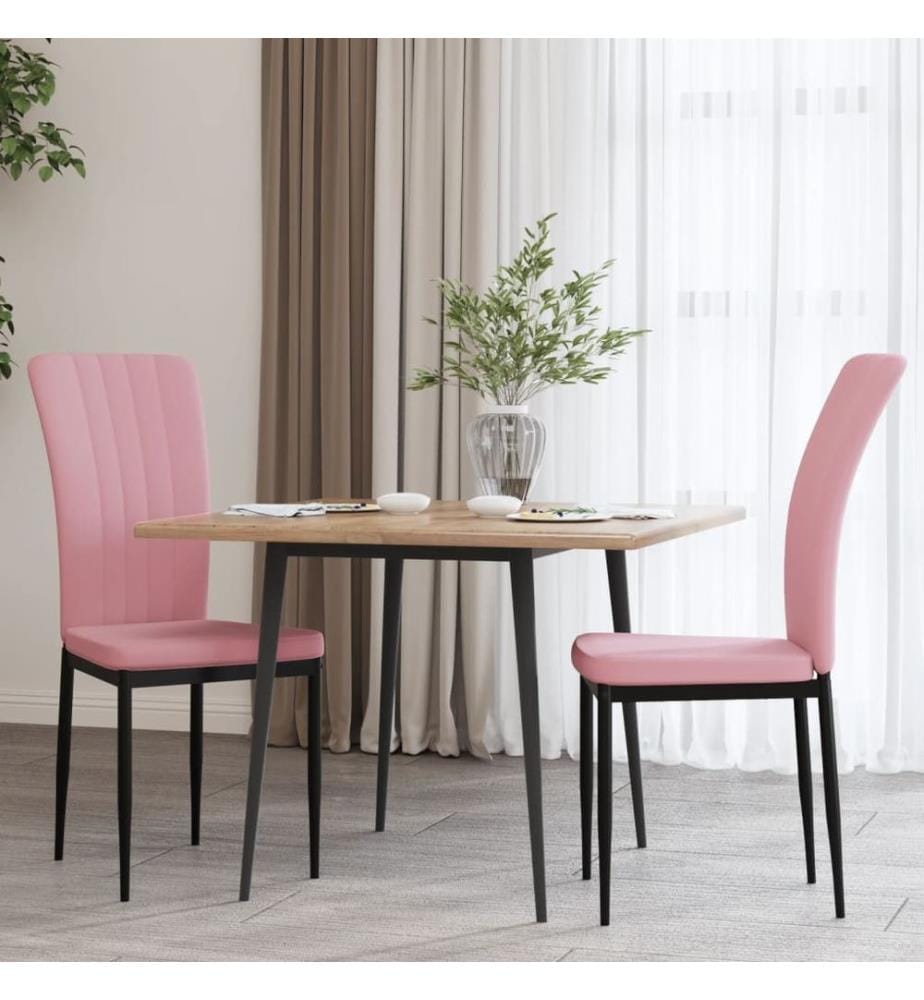 Esszimmerstühle 2 Stk. Rosa Samt