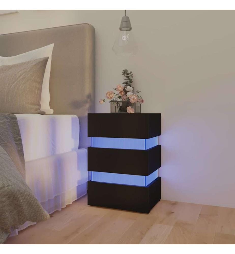 LED-Nachttisch Schwarz 45x35x67 cm Holzwerkstoff