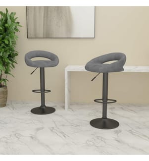 Barhocker 2 Stk. Hellgrau Samt