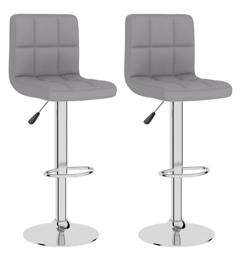 Barhocker 2 Stk. Hellgrau Stoff