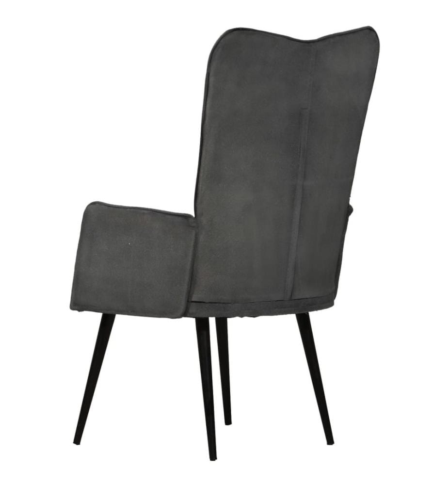Ohrensessel Schwarz Canvas