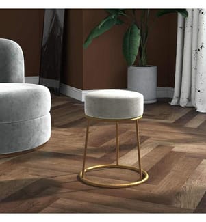 Runder Hocker Hellgrau Samt