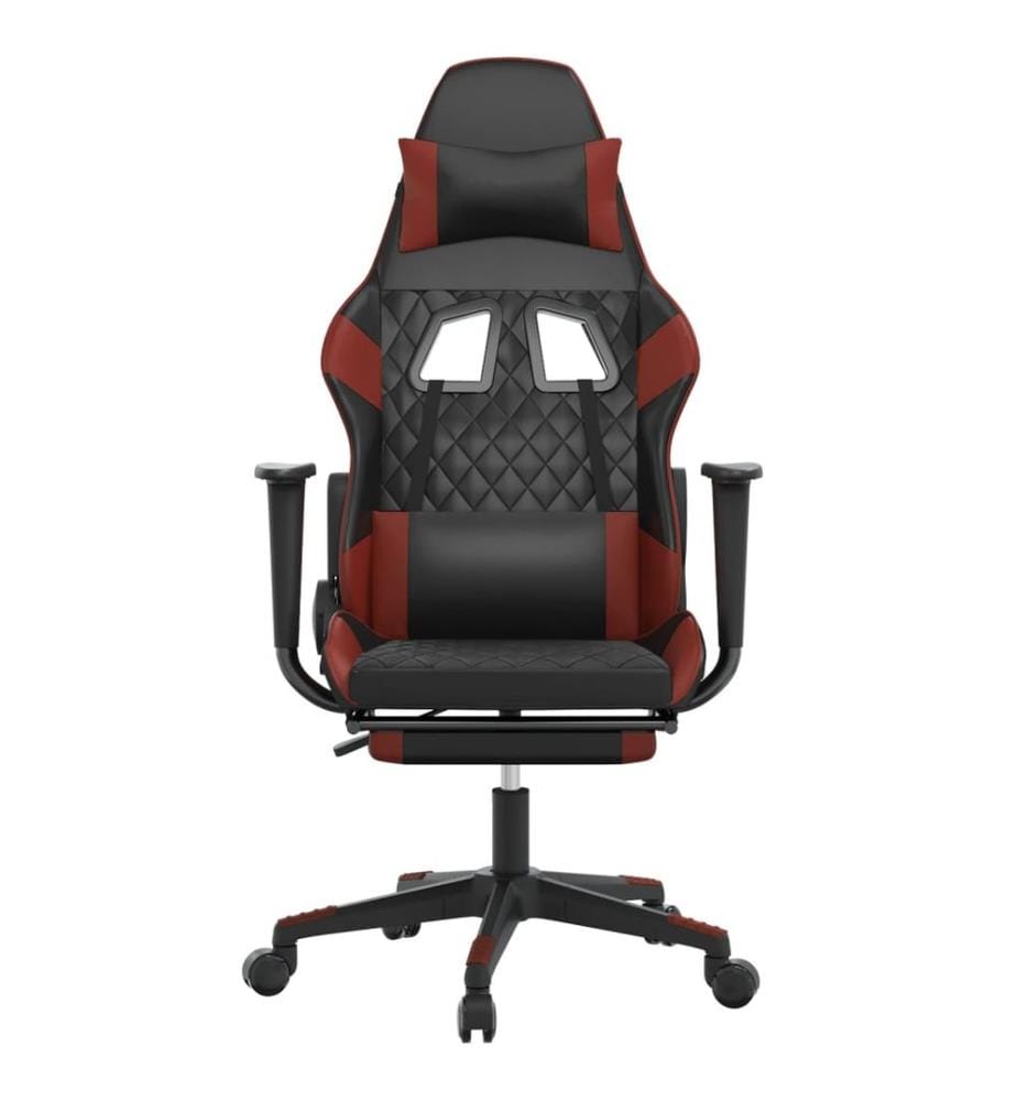 Chaise de jeu de massage repose-pied Noir&Bordeaux Similicuir