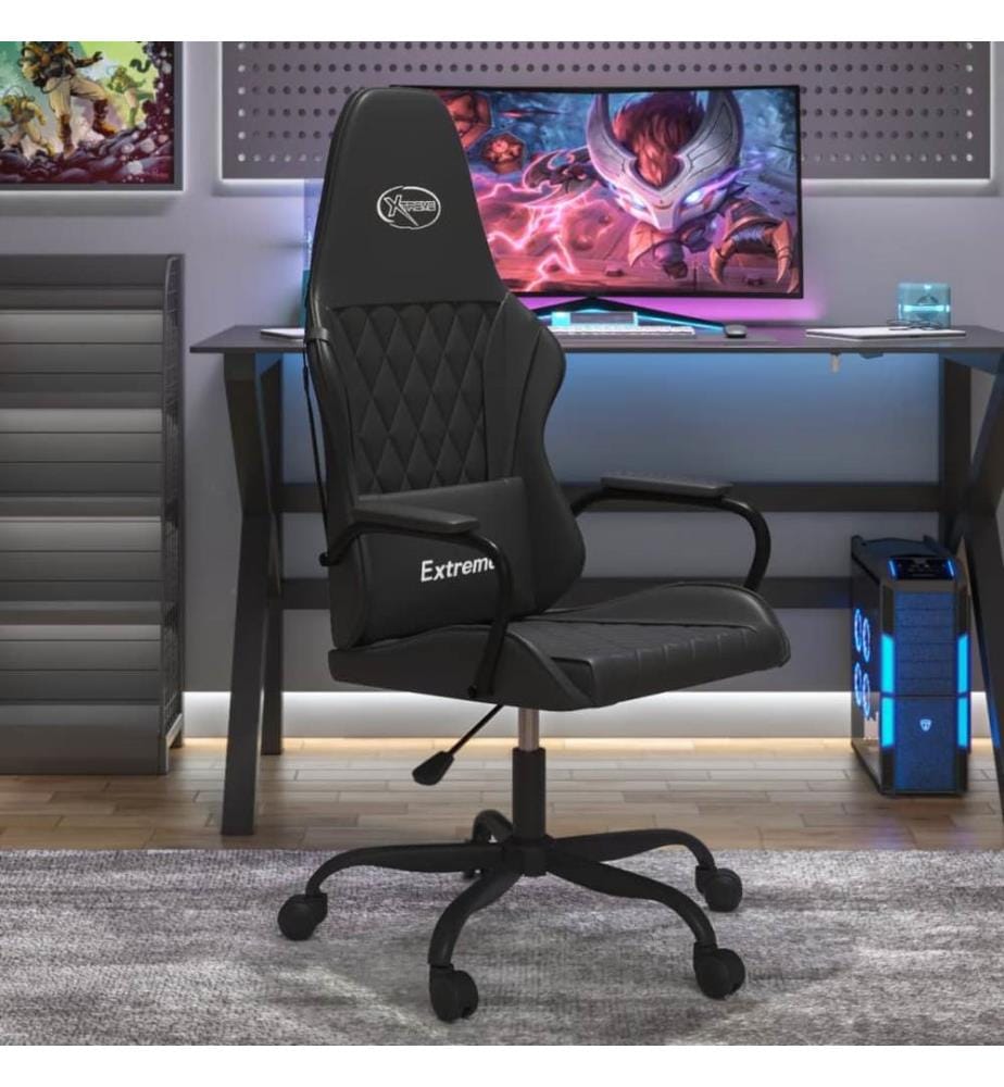 Gaming-Stuhl mit Massagefunktion Schwarz Kunstleder