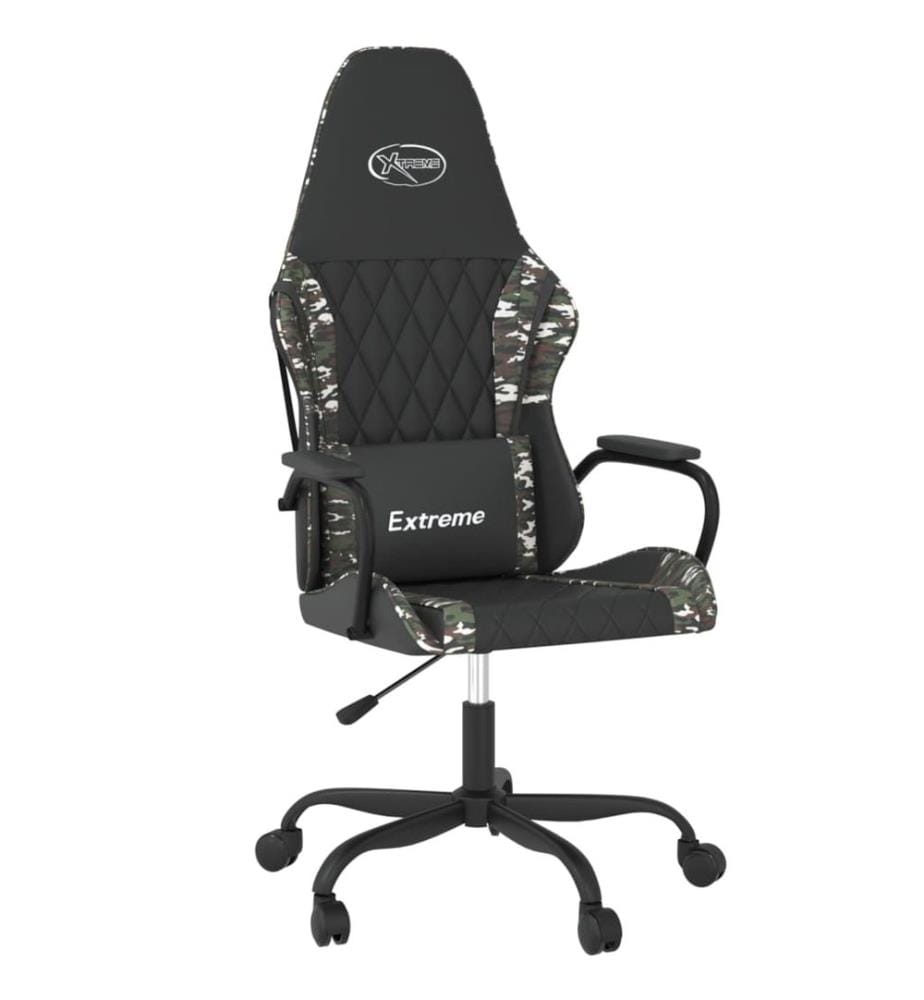 Gaming-Stuhl mit Massagefunktion Schwarz Tarnfarben Kunstleder