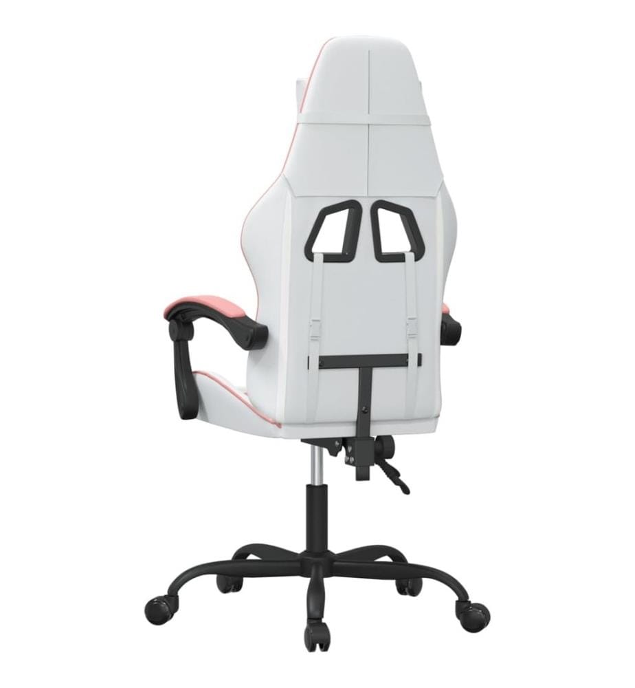 Chaise de jeu pivotante Blanc et rose Similicuir