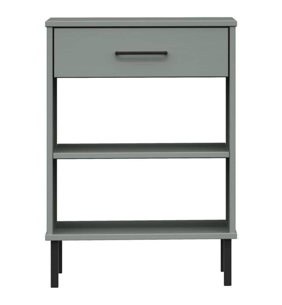 Armoire console avec pieds en métal Gris Bois pin massif OSLO